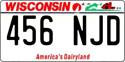 WI license plate 456NJD