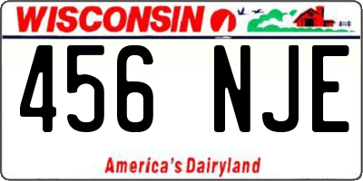 WI license plate 456NJE