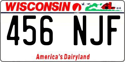 WI license plate 456NJF