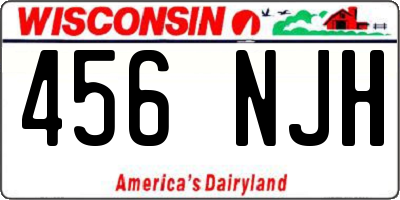 WI license plate 456NJH