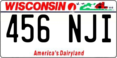 WI license plate 456NJI