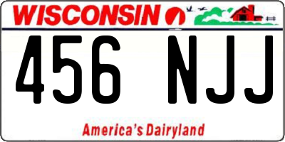 WI license plate 456NJJ