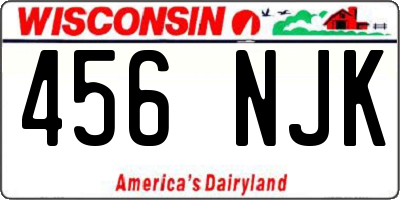 WI license plate 456NJK