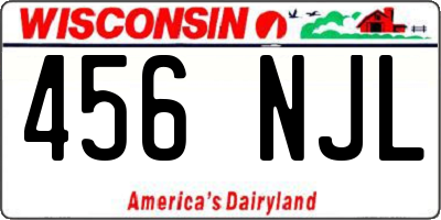 WI license plate 456NJL