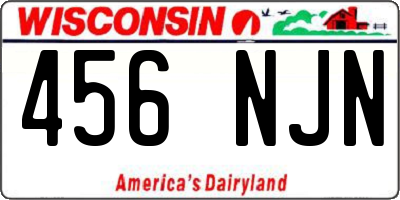 WI license plate 456NJN