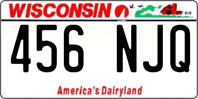 WI license plate 456NJQ