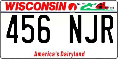 WI license plate 456NJR