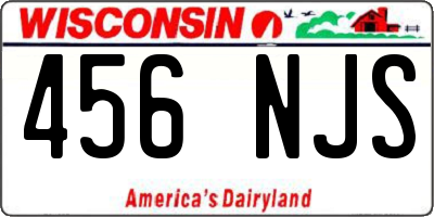 WI license plate 456NJS