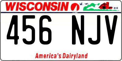 WI license plate 456NJV