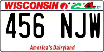 WI license plate 456NJW