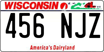 WI license plate 456NJZ