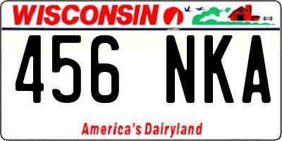 WI license plate 456NKA