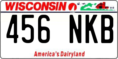 WI license plate 456NKB