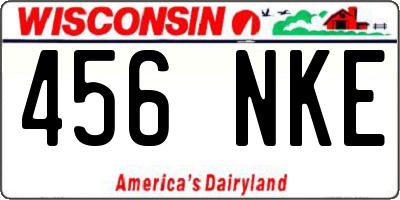 WI license plate 456NKE