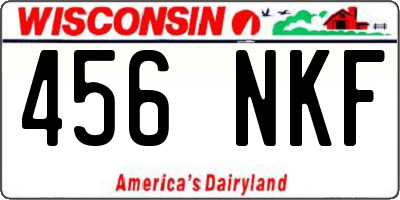 WI license plate 456NKF
