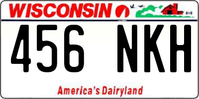 WI license plate 456NKH