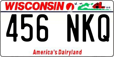WI license plate 456NKQ