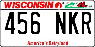 WI license plate 456NKR