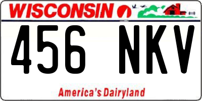 WI license plate 456NKV