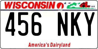 WI license plate 456NKY