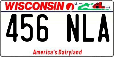 WI license plate 456NLA