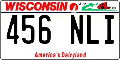 WI license plate 456NLI