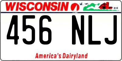 WI license plate 456NLJ
