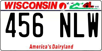 WI license plate 456NLW