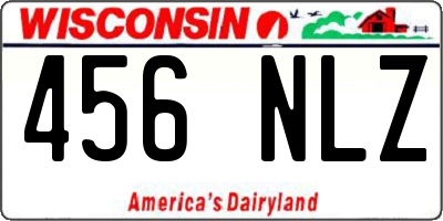 WI license plate 456NLZ