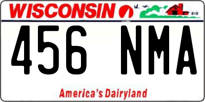 WI license plate 456NMA