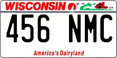 WI license plate 456NMC