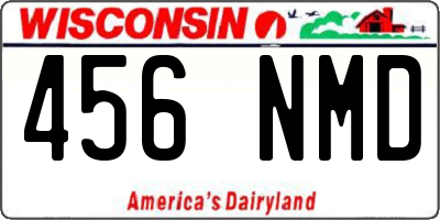 WI license plate 456NMD
