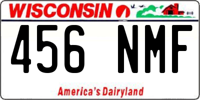 WI license plate 456NMF