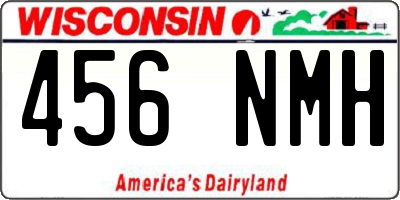WI license plate 456NMH
