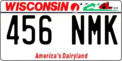 WI license plate 456NMK