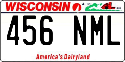 WI license plate 456NML