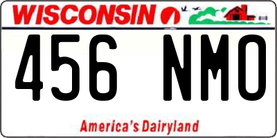 WI license plate 456NMO