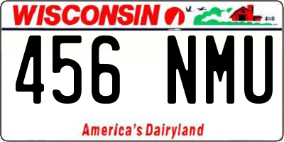 WI license plate 456NMU