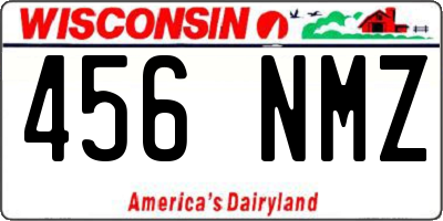 WI license plate 456NMZ