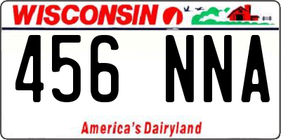 WI license plate 456NNA