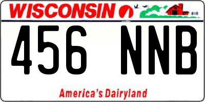 WI license plate 456NNB