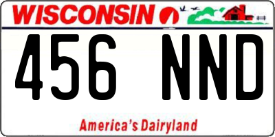 WI license plate 456NND