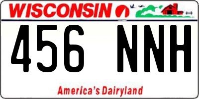 WI license plate 456NNH