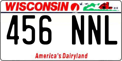 WI license plate 456NNL