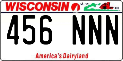 WI license plate 456NNN