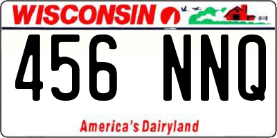 WI license plate 456NNQ