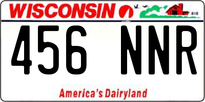 WI license plate 456NNR