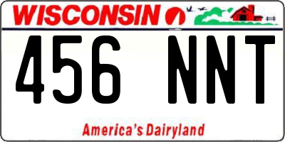 WI license plate 456NNT