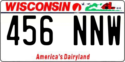 WI license plate 456NNW