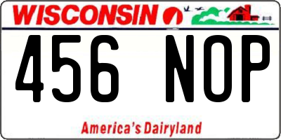 WI license plate 456NOP